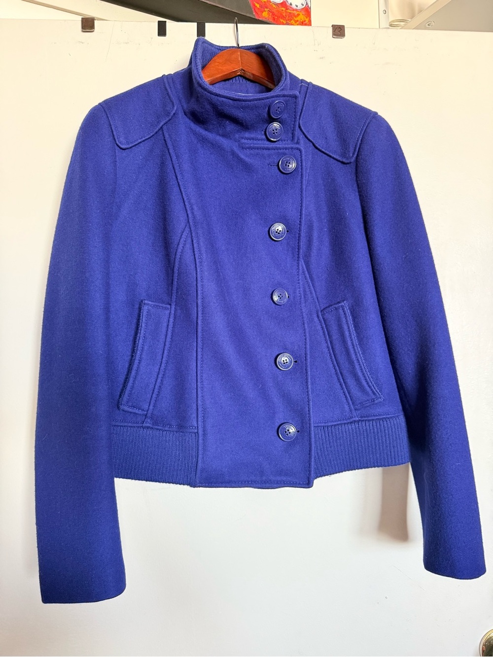 Kenneth Cole New York Cobalt Blue Wool Blend Jacket Size L